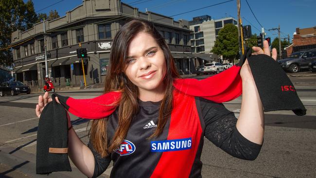 The Precinct Hotel is one of the pubs refusing entry to footy supporters. Emma Fenby pictured outside the Precinct. Picture: Mark Stewart