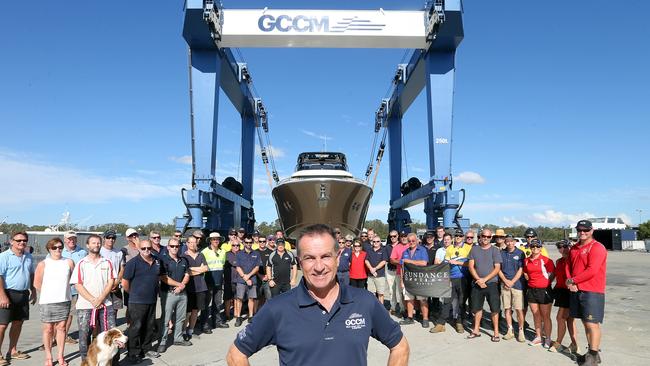 The Gold Coast City Marina and Shipyard is the biggest in the Southern Hemisphere. Pictured is chief operational officer Steve Sammes with marine tradies. Picture: Richard Gosling