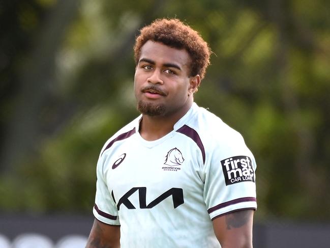 Broncos coach Michael Maguire has challenged Ezra Mam to fight his way into the NRL. Picture: John Gass