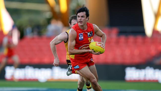 Elijah Hollands playing for the Suns in the VFL. (Photo by Russell Freeman/AFL Photos via Getty Images)