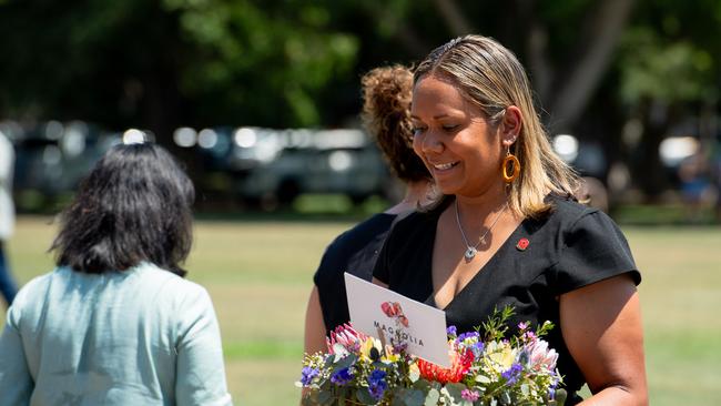 Leader of the Opposition Selena Uibo at the Darwin Cenotaph's Remembrance Day service, 2024. Picture: Pema Tamang Pakhrin