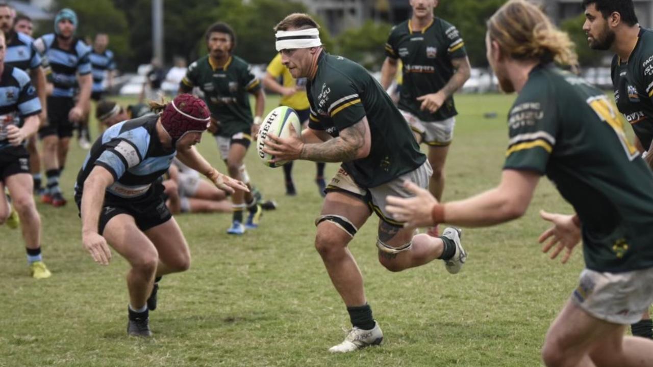 USC Barbarians A-Grade player Matt Lieder in action against Maroochydore. Picture: Contributed.