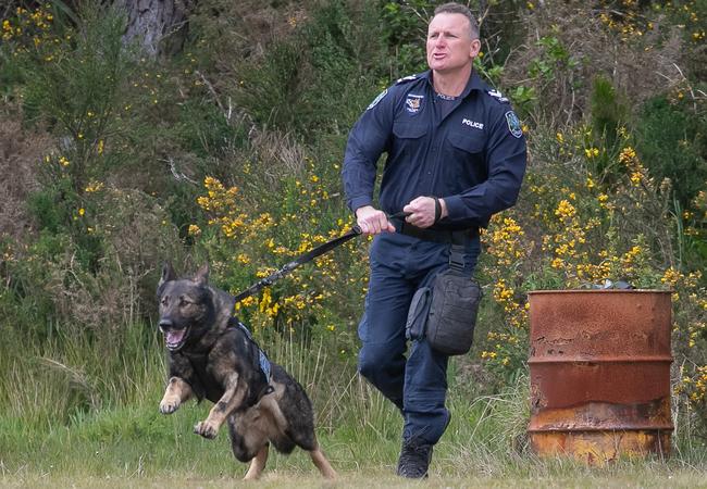 South Australia Police Dog Ruger, and handler Senior Constable Craig Charles. Picture: NZ Police.