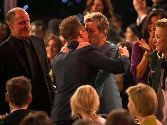 Woody Harrelson, Sam Rockwell, and Frances McDormand attend the 24th Annual Screen Actors Guild Awards at The Shrine Auditorium on January 21, 2018 in Los Angeles, California. Picture: Getty