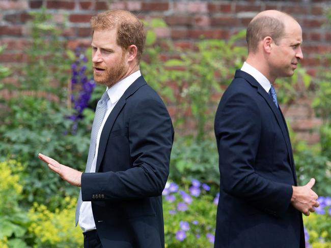 Britain's Prince Harry and Prince William together again. Picture: Dominic Lipinski.