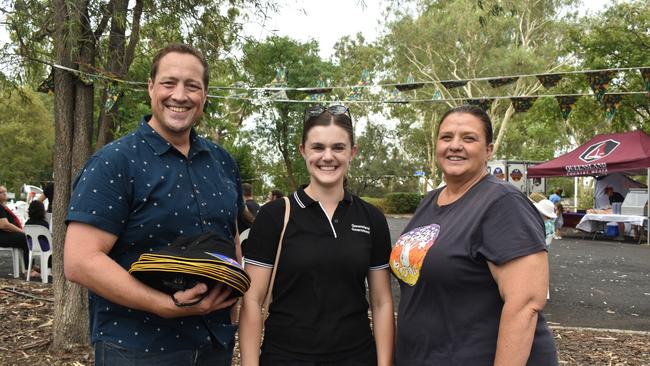 Matt Gregg, Tess Callanan and Leanne Crawford at the Great Australian Bites Australia Day event 2023. Picture: Chloe Cufflin.