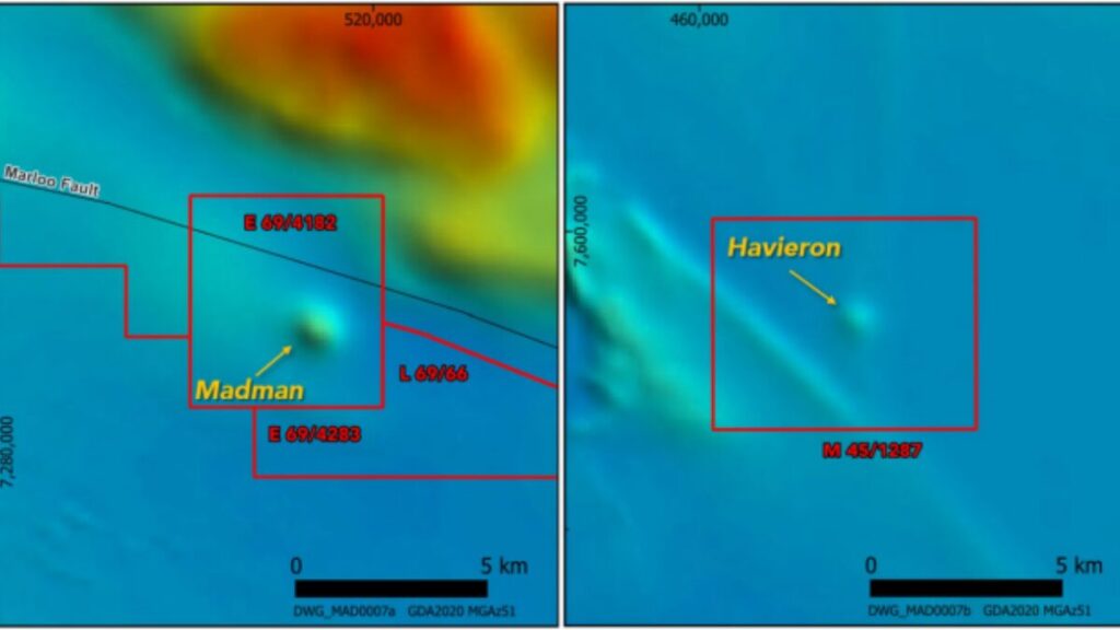 Madman has the same magnetic features as the 8.4Moz Havieron discovery. Pic: BUX