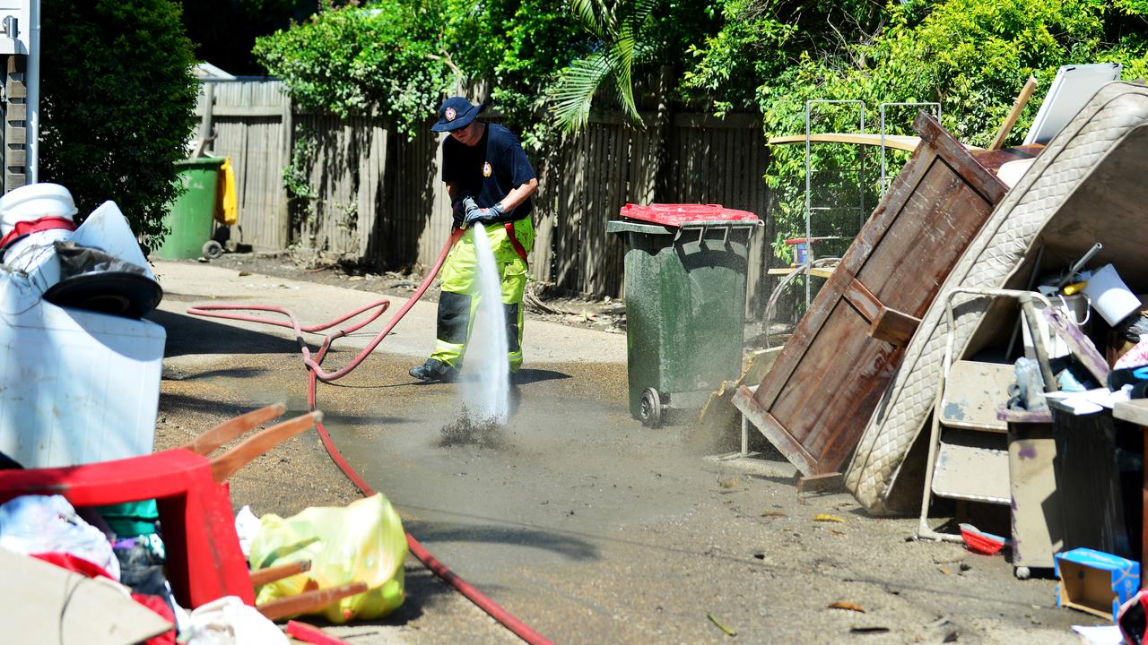 The clean up continues in Hermit Park after the Townsville floods. 