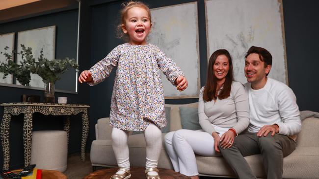 Rhodie and Alex Bedwani invest for their daughter Audrey, 2. Picture: Justin Lloyd.