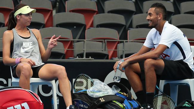 Nick Kyrgios with girlfriend Alja Tomljanovic.