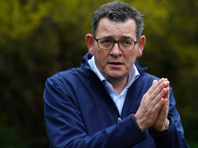 Victorian Premier Daniel Andrews addresses the press last year after confirmation Victoria had to pay $380m in Commonwealth Games compensation. Picture: NCA NewsWire/Luis Enrique Ascui