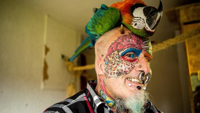 Ted Richards from Bristol, UK, has had multiple body modifications including eye tattooing.