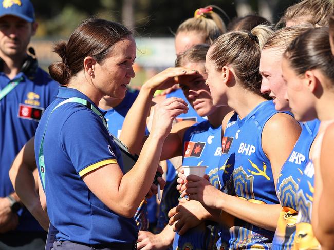 There’s still plenty of work for Daisy Pearce to do at the Eagles. Picture: Will Russell/AFL Photos via Getty Images