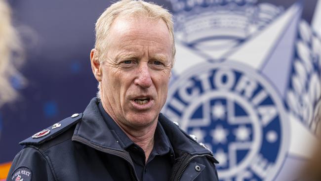 MELBOURNE, AUSTRALIA - NewsWire Photos SEPTEMBER 10, 2021:  Victoria Police Deputy Commissioner Rick Nugent speaks to the media during a press conference at a vehicle checkpoint in Kilmore, Melbourne, Victoria. Picture: NCA NewsWire / Daniel Pockett