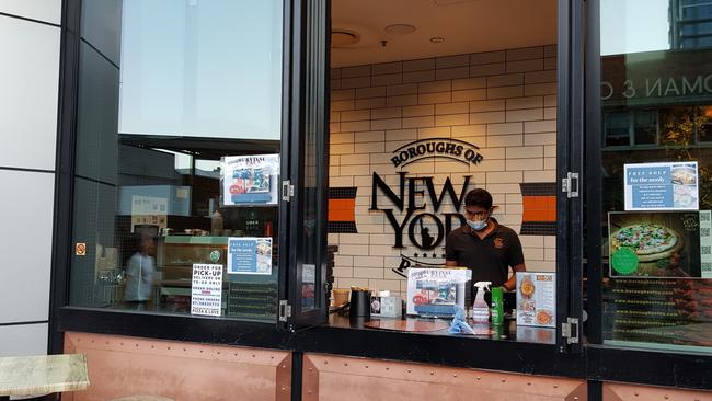 The take-away window at Borough of New York Wood-fire Pizza in Fortitude Valley. Photo supplied.