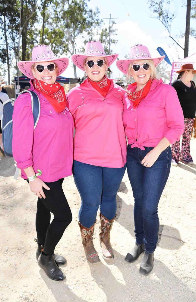 Jen Mathiesen, Jess Price and Kaz Bullion at Gympie Music Muster. Picture: Patrick Woods.