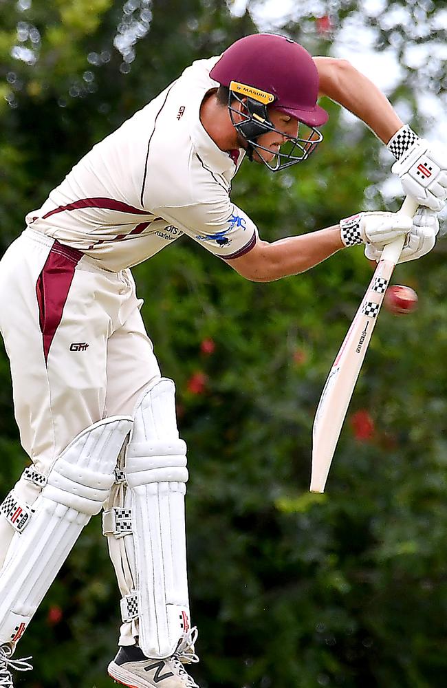 Toombul batsman Toby Snell Cricket action between Toombul and Wests. Saturday December 17, 2022. Picture: John Gass
