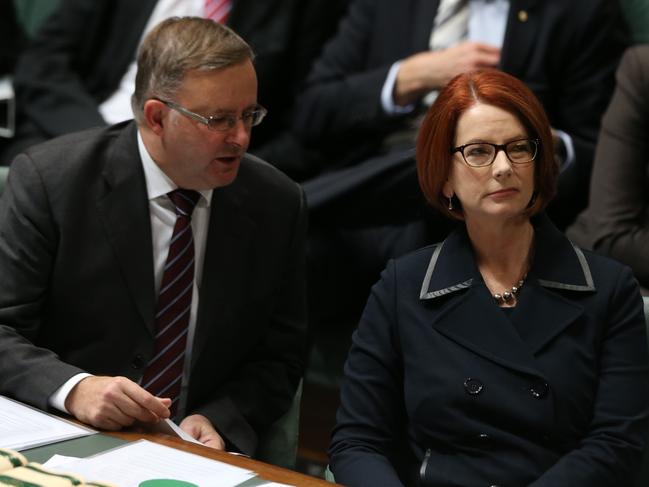 Question Time in the House of Representatives. Prime Minister Julia Gillard with Anthony Albanese during Question Time in the House of Representatives at Parliament House in Canberra.