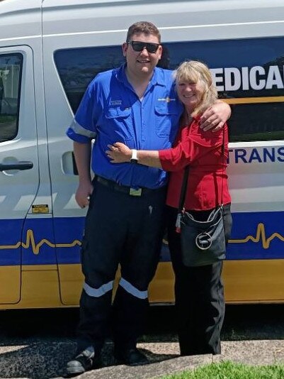 Ambulance officer Steven Tougher with his mum Jill. Picture: Social media