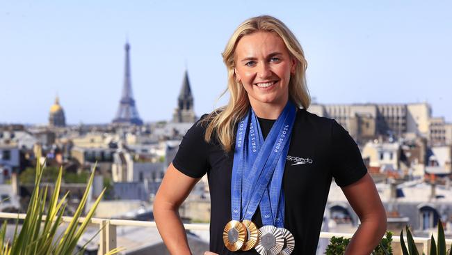 NCA. PARIS FRANCE 2024 OLYMPIC GAMES. August 5- Day 10Ariarne Titmus attends a Speedo function after competition. Pics Adam Head