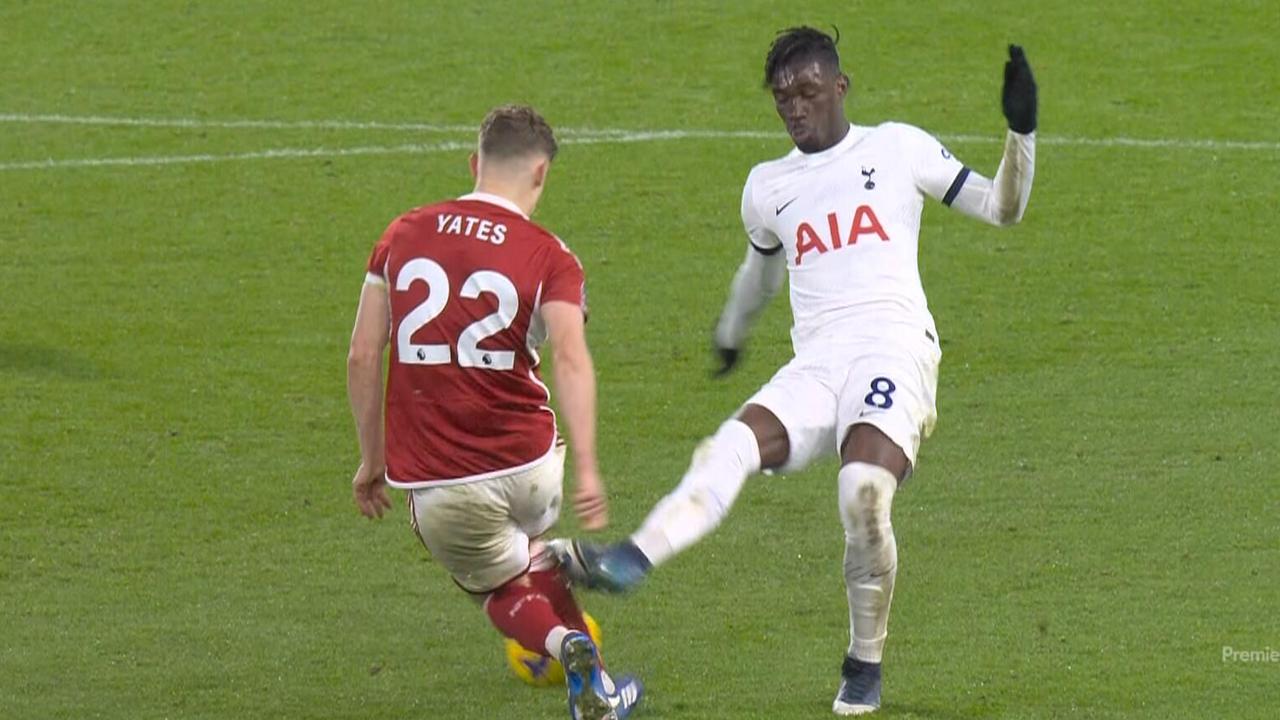 A sickening tackle earned a deserved red card.