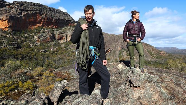 Rock climbing enthusiasts Simon Carter and Kerrin Gale in the Grampians.