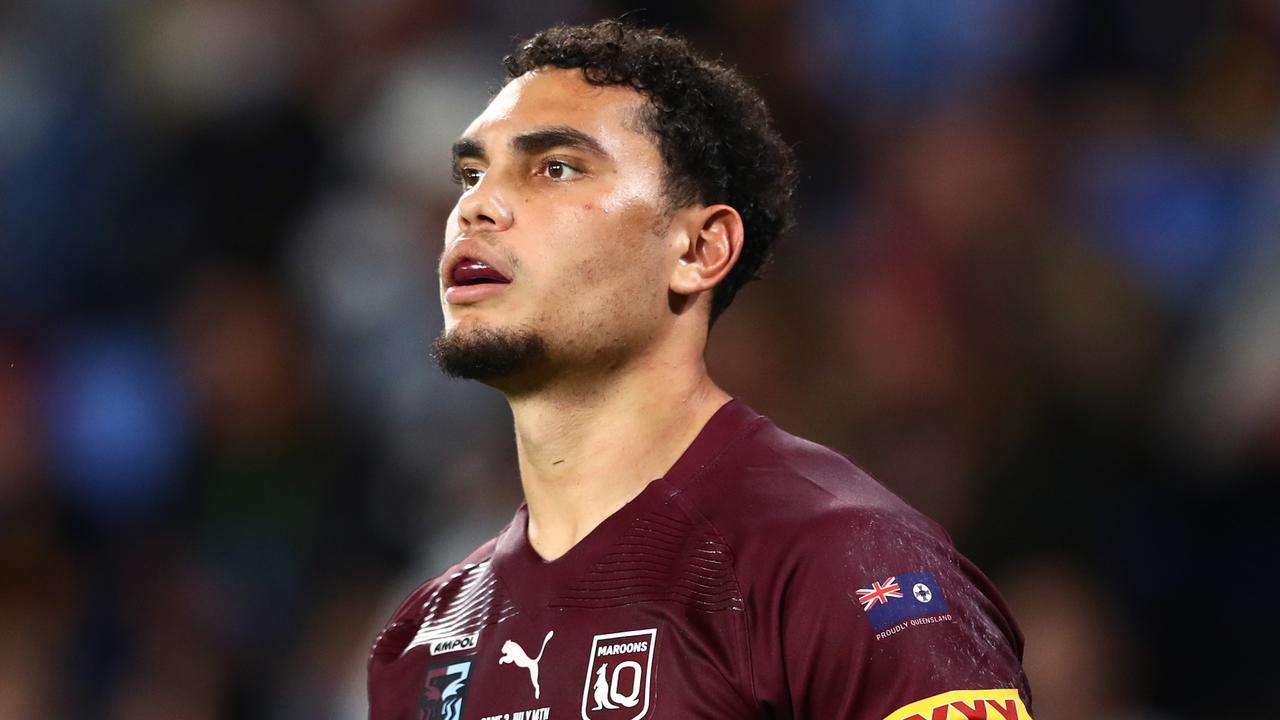 Xavier Coates played all three Origin games but can’t make the Broncos team. Picture: Chris Hyde/Getty Images