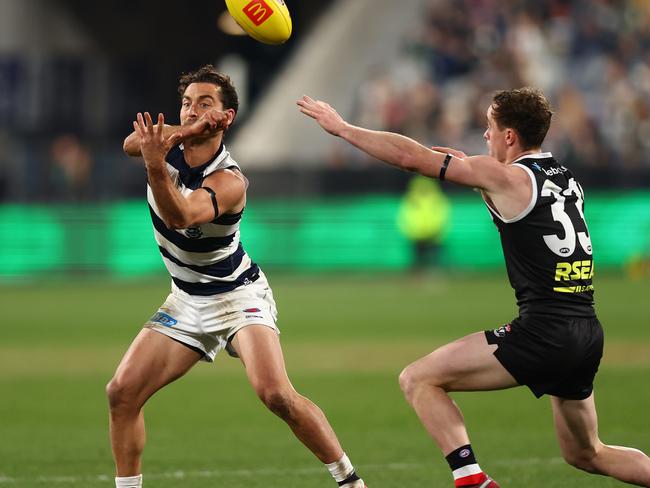 Luke Dahlhaus was a late addition to the Cats team. Picture: Graham Denholm/AFL Photos via Getty Images