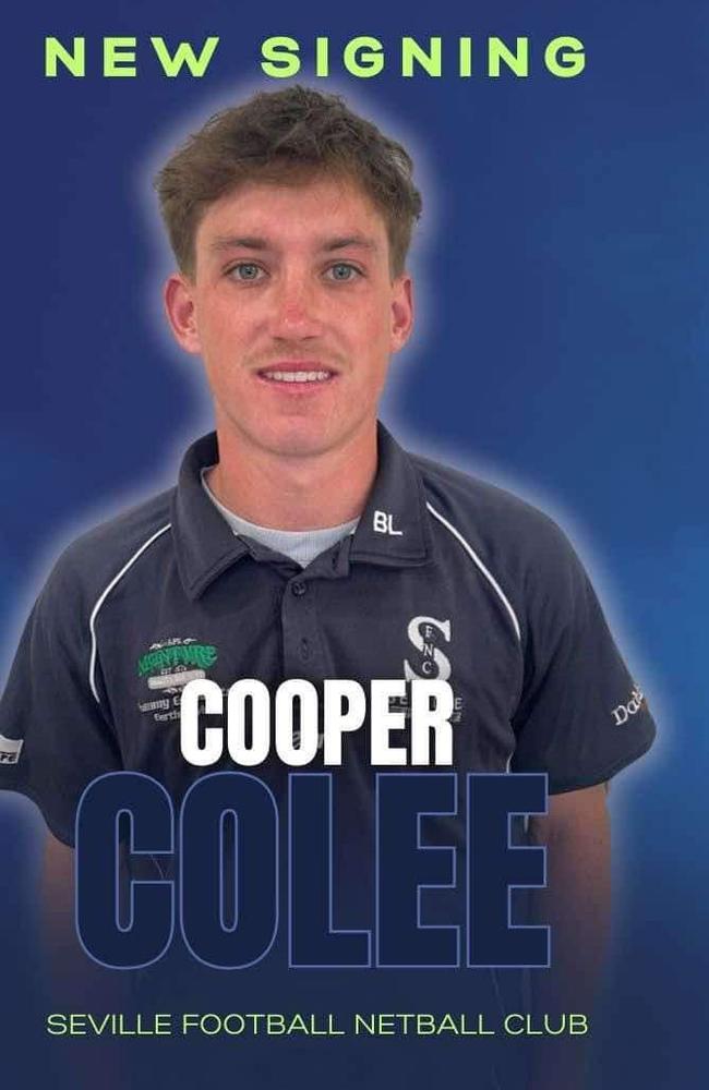 Cooper Colee has joined Seville. Picture: Facebook