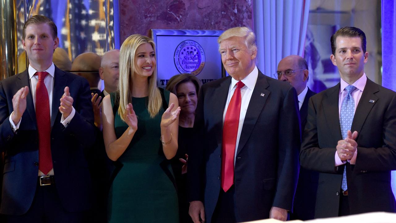 The former US president and his three eldest children, Ivanka, Donald Trump Jr and Eric, are facing a separate civil legal battle. Picture: Timothy A. Clary/AFP