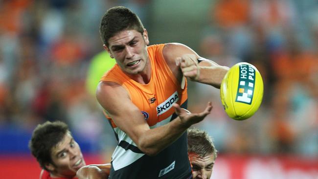 A young Tom Bugg during GWS’s inaugural AFL match.