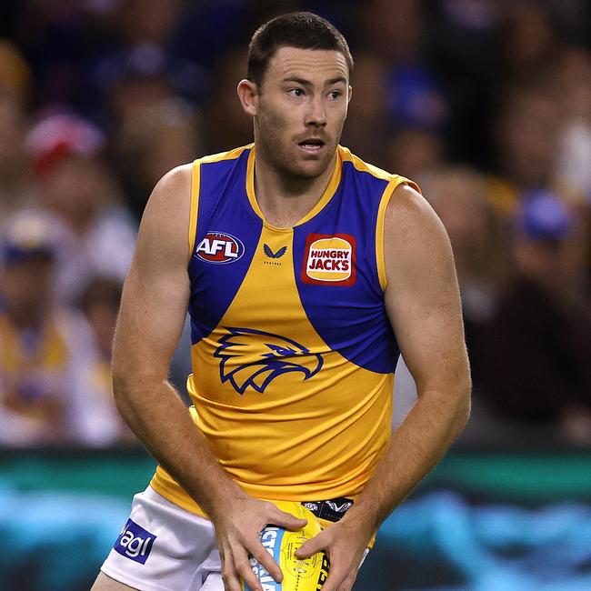 Jeremy McGovern will take a hefty pay cut to remain an Eagle. Picture: Michael Klein