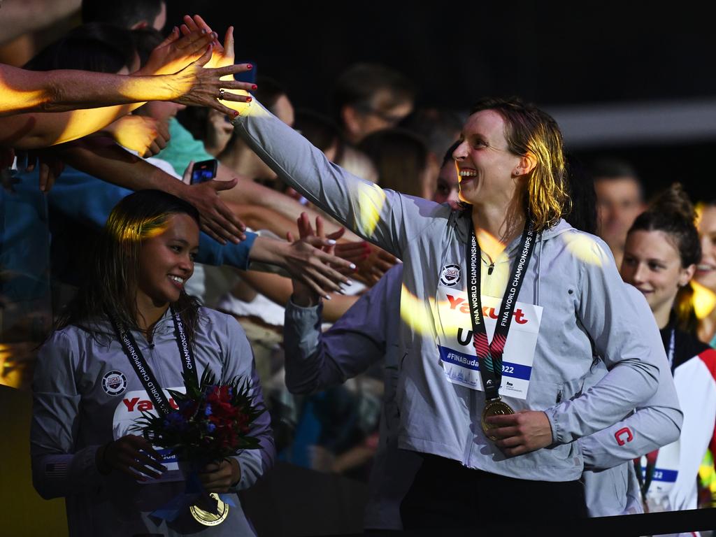 Katie Ledecky already has three gold medals at the 2022 FINA World Championships. Picture: Quinn Rooney/Getty Images