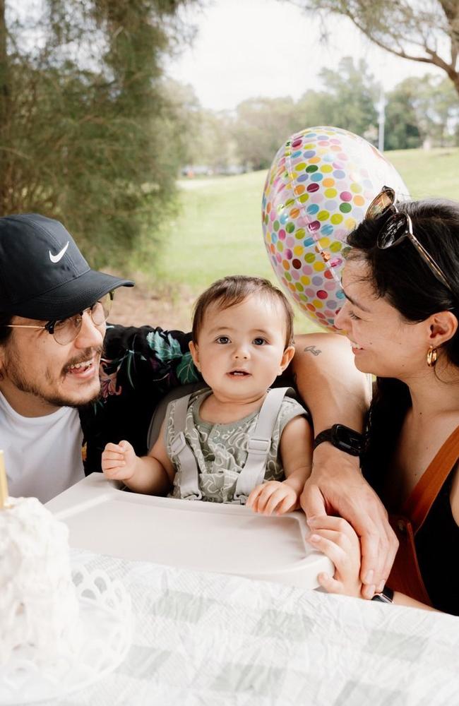 Baby Olivia Ancelet pictured with parents Etienne and Kim. The family have approved use of this picture. Picture: Supplied