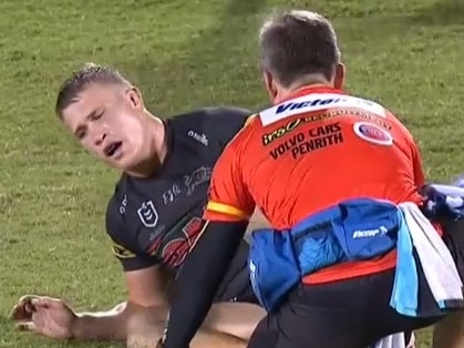 Mitch Kenny was in a bad way. Photo: Fox Sports