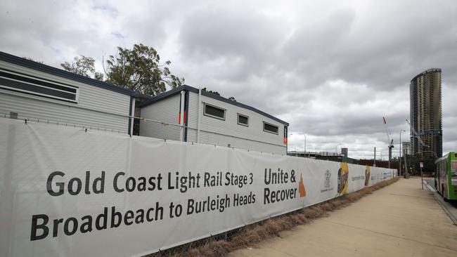 Construction of Stage 3 of the light rail. Picture: Glenn Hampson