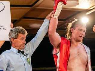 Nanango's Drew Jackson wins his first professional fight on the weekend. Picture: DSL Photography