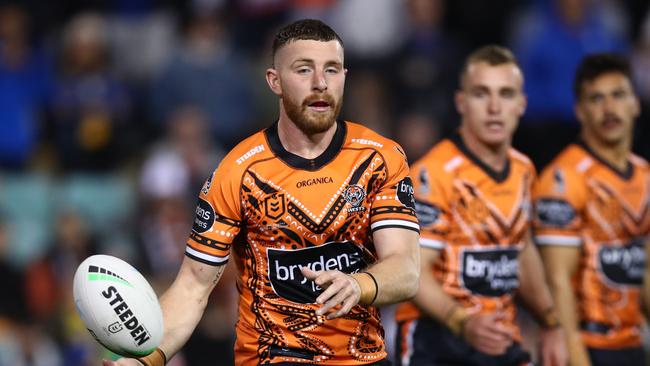 Jackson Hastings has been shifted to lock for Wests Tigers. Picture: Jason McCawley/Getty Images