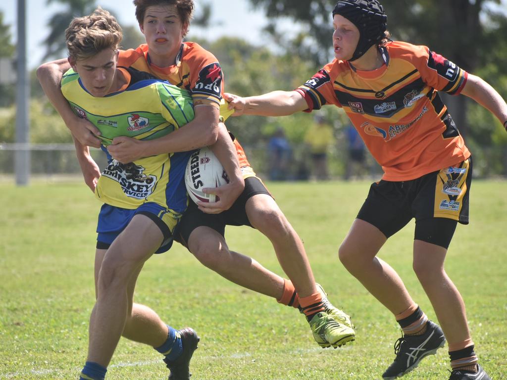 Sean Drew in the Wests Tigers and Wanderers under-14s rugby league final in Mackay, August 28, 2021. Picture: Matthew Forrest