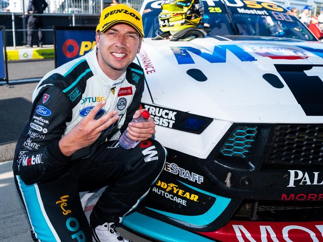 BATHURST, AUSTRALIA - FEBRUARY 24: Chaz Mostert driver of the #25 Mobil1 Optus Racing Ford Mustang GT during race 1 of the Bathurst 500, part of the 2024 Supercars Championship Series at Mount Panorama, on February 24, 2024 in Bathurst, Australia. (Photo by Daniel Kalisz/Getty Images)