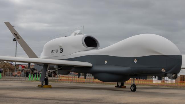 A full-scale model of an MQ-4C Triton, on display at the Avalon Airshow in March. Picture: Getty Images