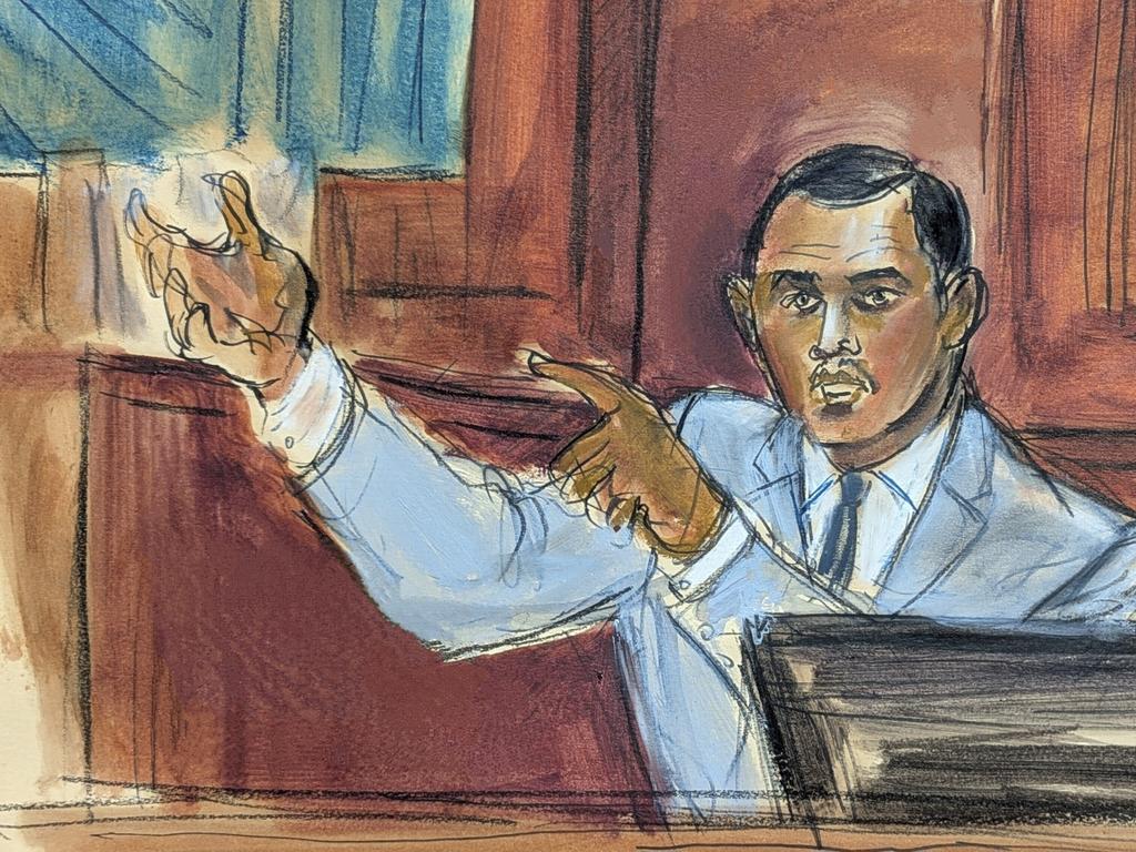 First witness Intercontinental Security Officer Israel Florez testifies on the witness stan. Picture: AP