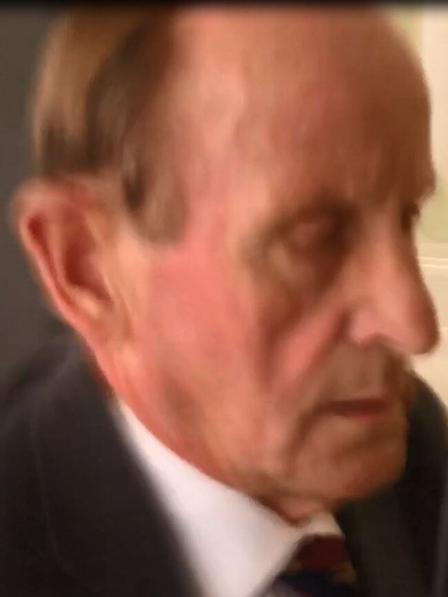 Robert Eaglesham, 77, leaving the Downing Centre, has been banned from entering his home suburb of Manly after pleading guilty to four counts of stalking women aged in their 20s.