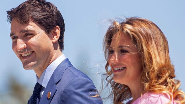 Canadian Prime Minister Justin Trudeau and his wife Sophie are now self-isolating after the First Lady tested positive for coronavirus. Picture: Geoff Robins/AFP