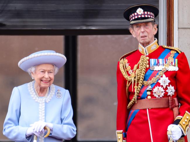 The Queen with her cousin, Prince Edward, Duke of Kent. Picture: Getty Images