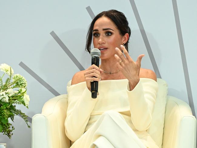 Meghan Markle speaks onstage during Project Healthy Minds' World Mental Health Day Festival 2023 in New York City. Picture: Bryan Bedder/Getty Images for Project Healthy Minds