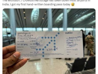 A hand-written boarding pass.