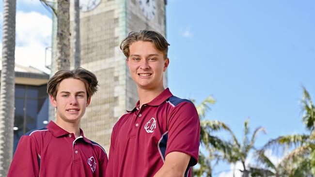 Tom Whitney, left, had a huge day for Ipswich Grammar School.