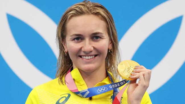 Ariarne Titmus made a huge name for herslef in the pool at Tokyo. Picture: Getty Images