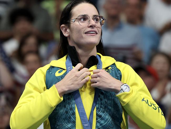 Kaylee McKeown was awarded the bronze medal after Alex Walsh’s disqualification. Picture: Getty Images